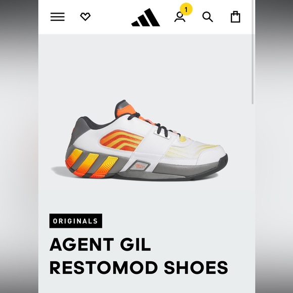 Adidas Agent Gil Restomod Shoes, white/yellow/orange Men’s size 10 - Picture 7 of 7